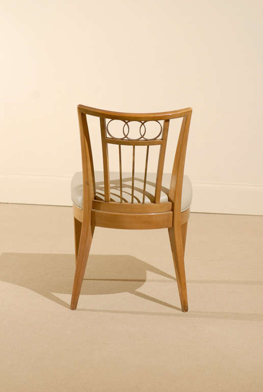 Wood Set of Four (4) Chairs in the Style of Michael Taylor For Sale