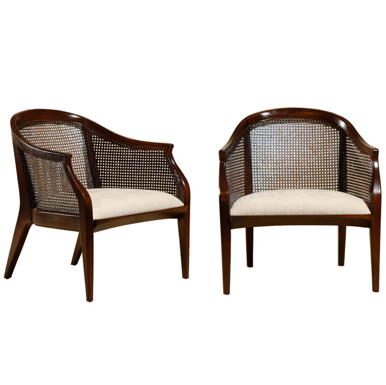 Pair of Tomlinson Cane Back Lounge/ Club Chairs