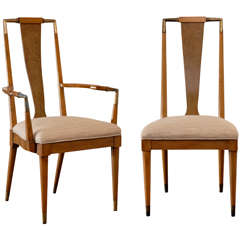 Rare Set of Eight (8) Bert England "Forward Trend Collection" Dining Chairs