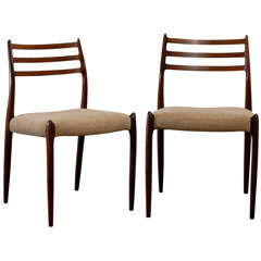 Beautiful Set of 4 Moller #78 Chairs in Rosewood