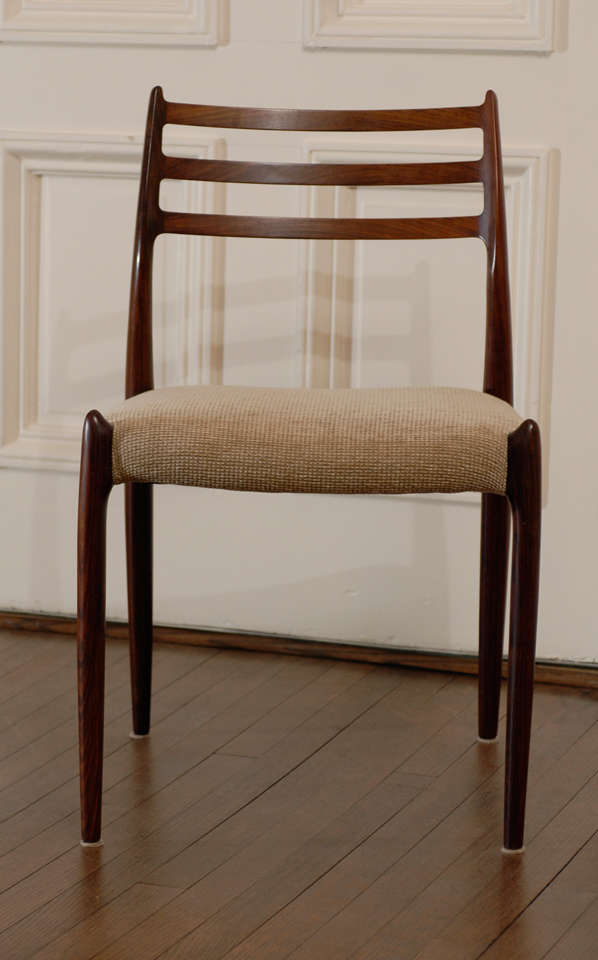 Danish Beautiful Set of 4 Moller #78 Chairs in Rosewood