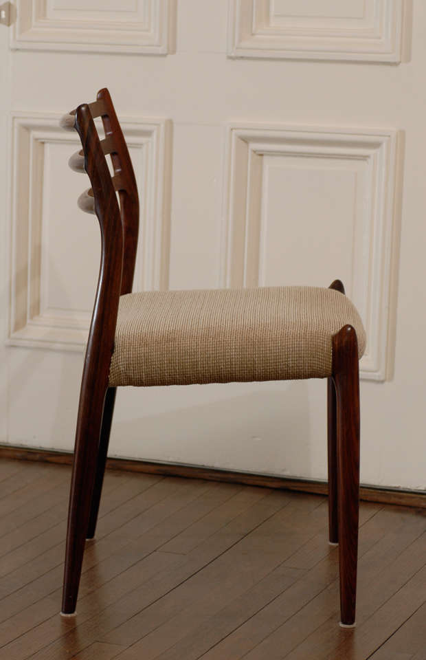 Beautiful Set of 4 Moller #78 Chairs in Rosewood In Excellent Condition In Atlanta, GA