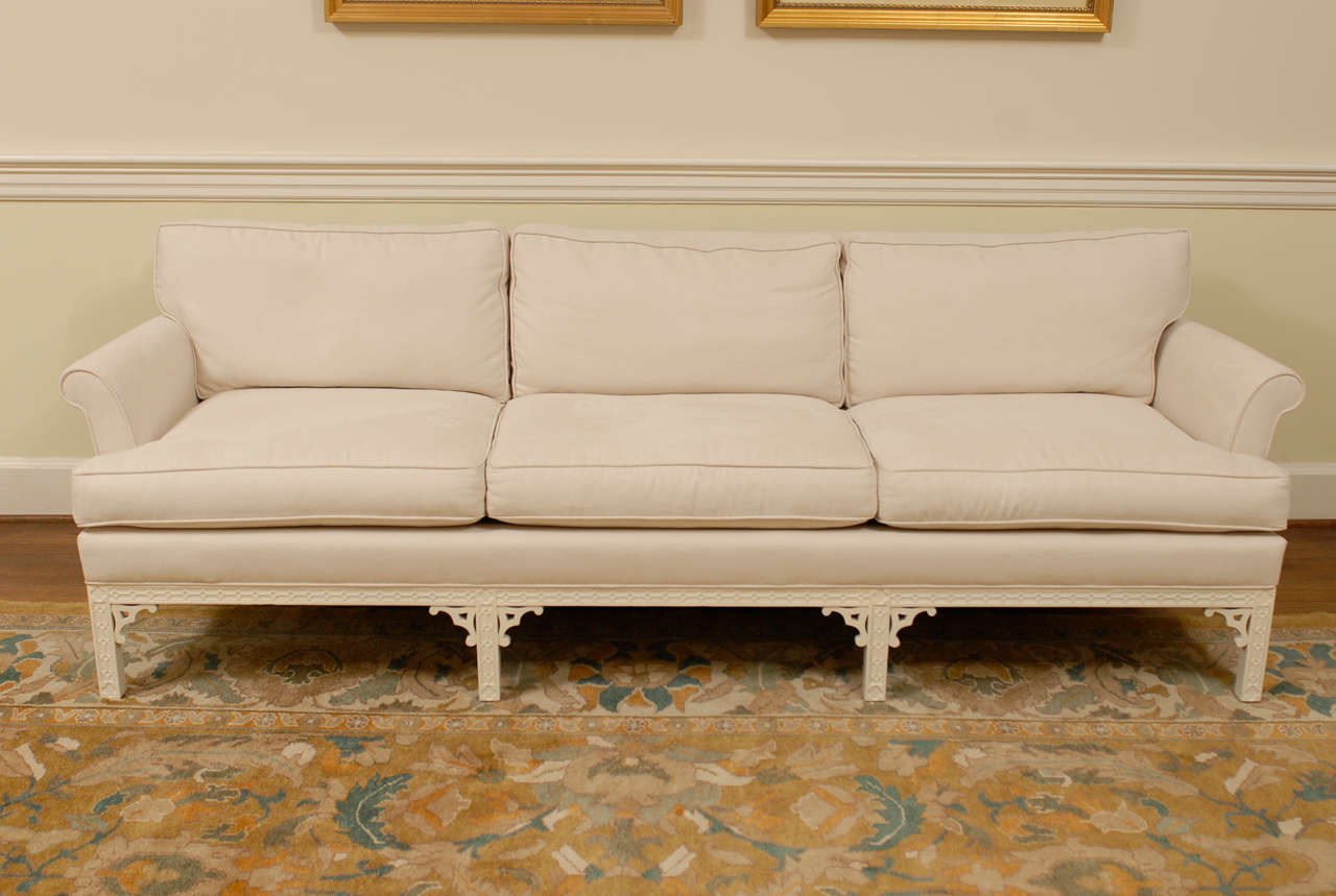 John Stuart for ErwinLambeth Modern Chippendale Sofa at 1stdibs