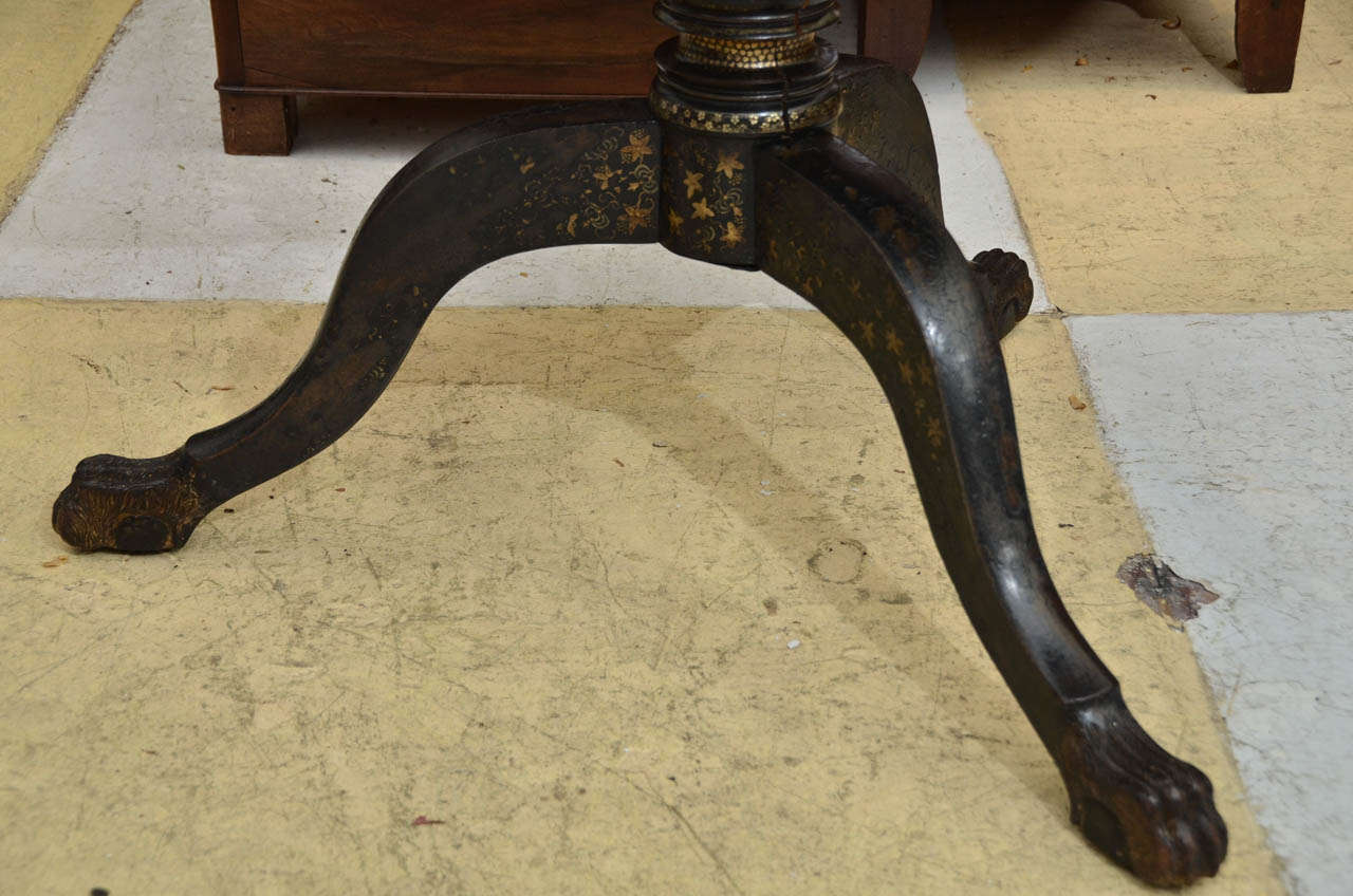 Chinese Black Lacquer Tilt Top China Trade Center Table