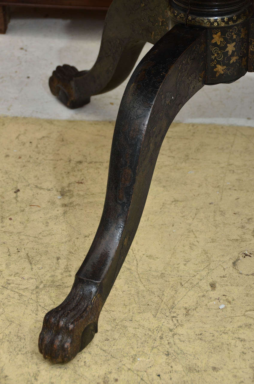 Black Lacquer Tilt Top China Trade Center Table 1