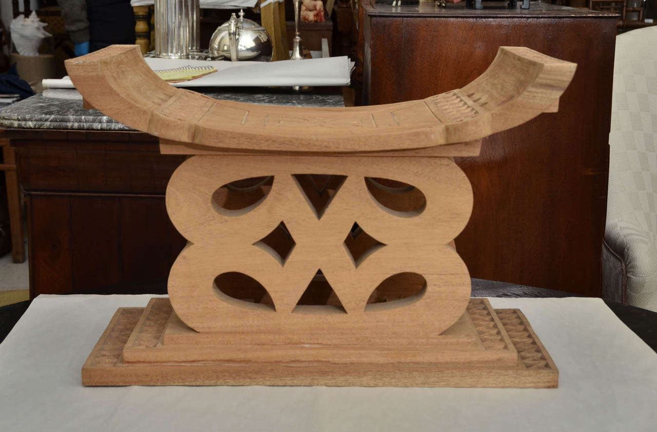 Ashanti African hand carved stool with inscription (see image 6), 