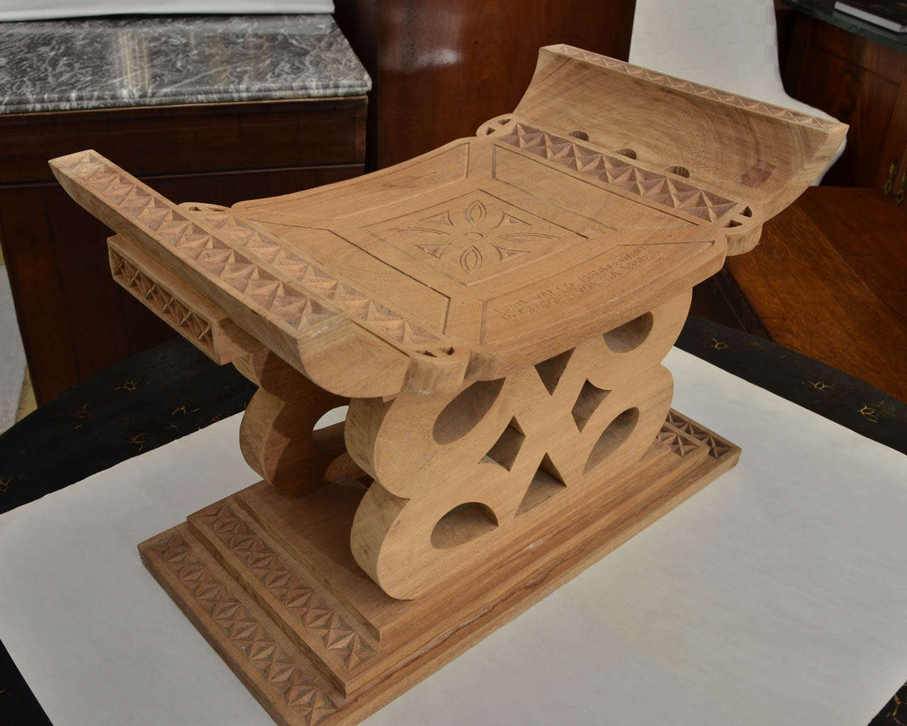 Nigerian Ashanti African Hand Carved Stool