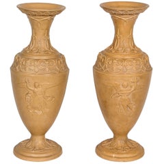 A pair of Terracotta Urns
