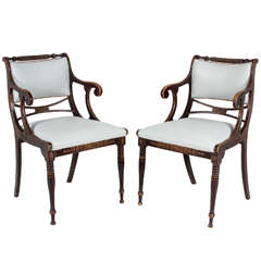 A pair of Danish Empire Armchairs