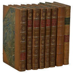 "The Works of Laurence Sterne" Set of 6 Antique Leather Bound Books