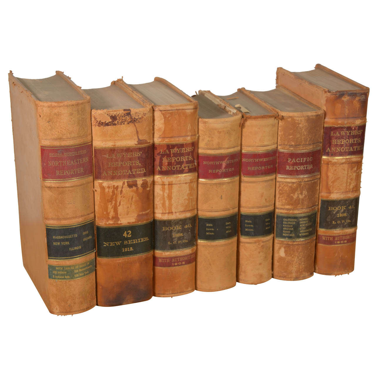 Northeastern Reporter & Lawyers Reports 1898-1906:: lot de 7 livres anciens