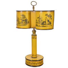 Tole Mustard Colored Lamp, Newly Wired