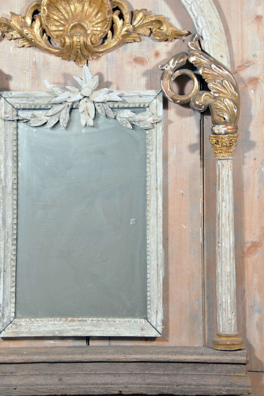 Gilt Italian Trumeau Mirror, Comprised of 18th & 19th Century Architectural Elements
