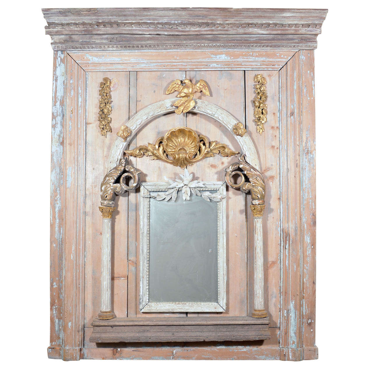 Italian Trumeau Mirror, Comprised of 18th & 19th Century Architectural Elements