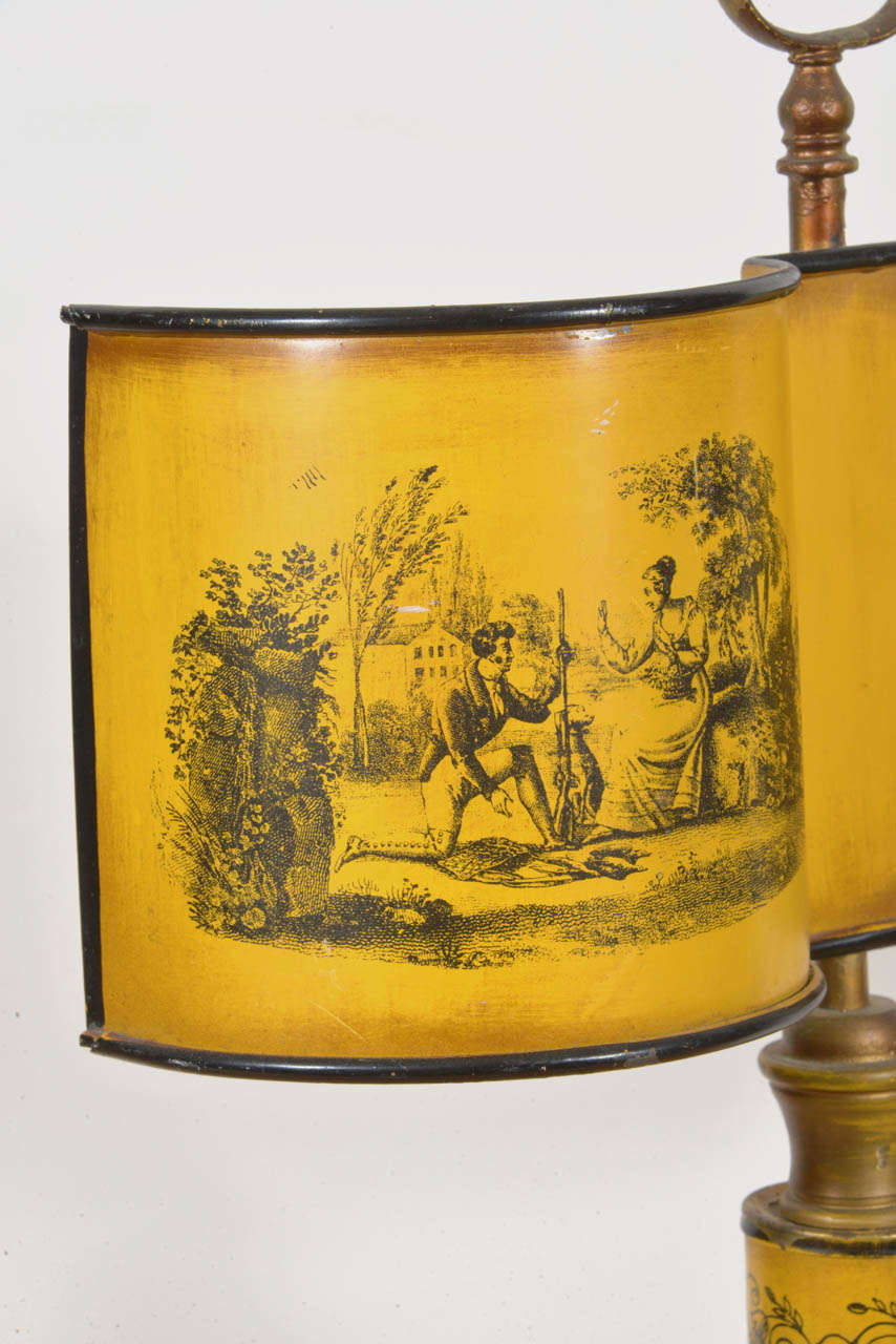 Tole Mustard Colored Lamp, Newly Wired at 1stDibs