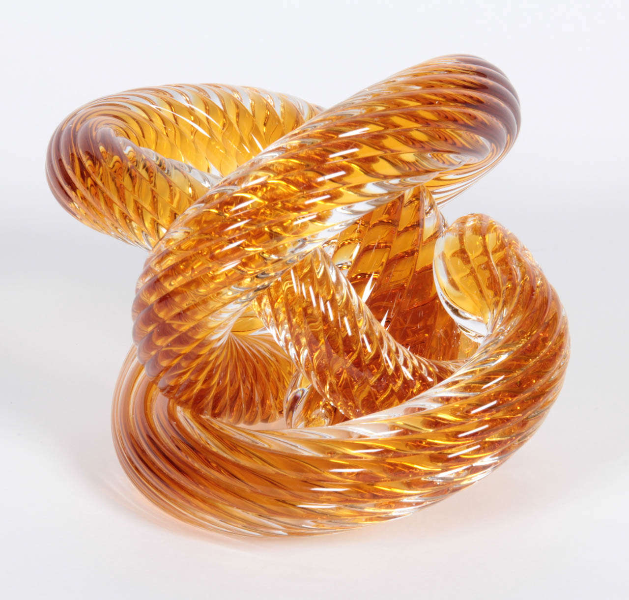 Mid-Century Modern Murano Crystal Coil Sculpture For Sale