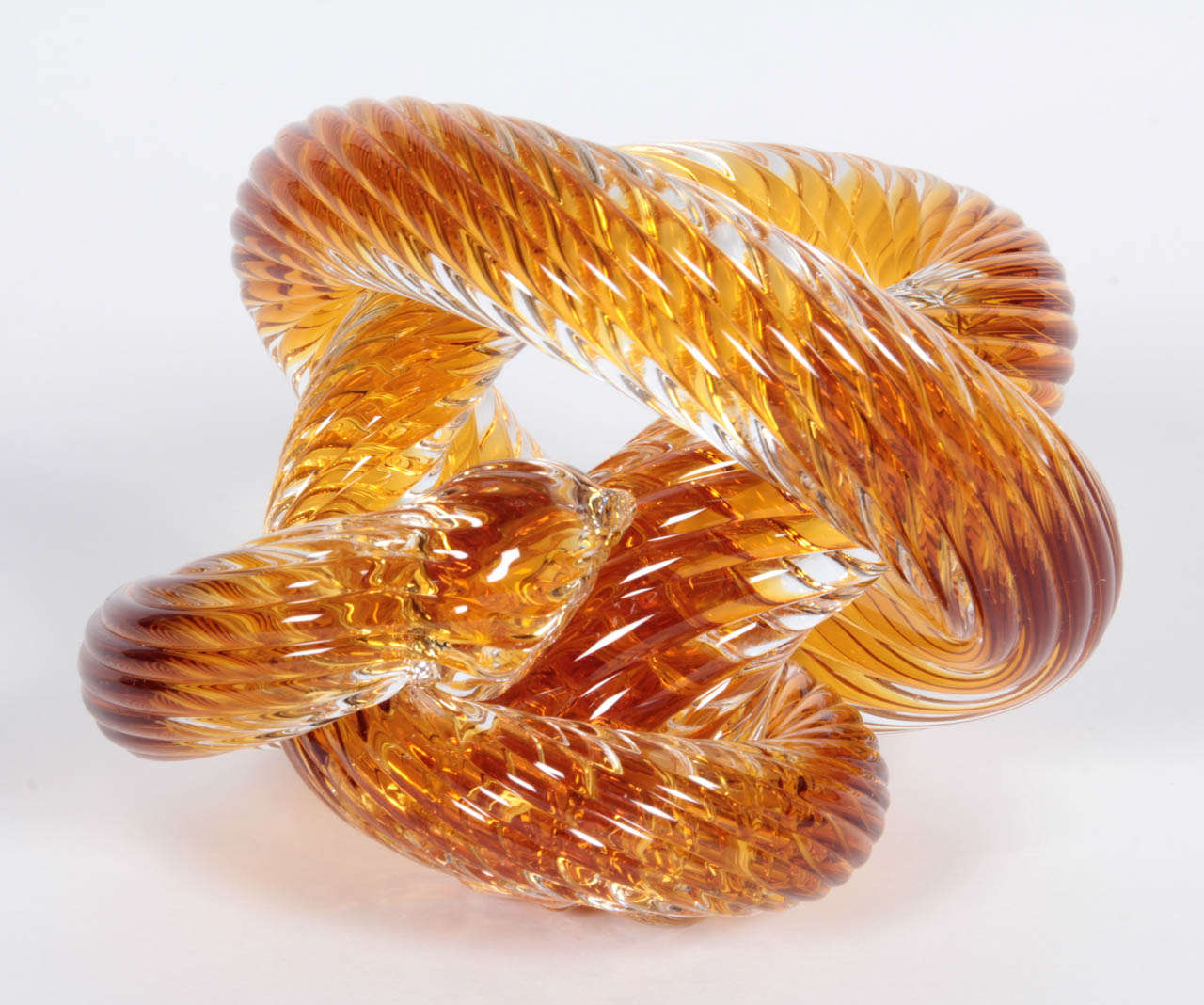 Italian Murano Crystal Coil Sculpture For Sale