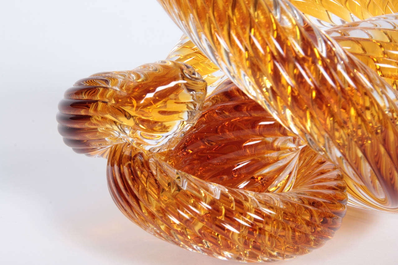 Murano Crystal Coil Sculpture In Excellent Condition For Sale In New York, NY