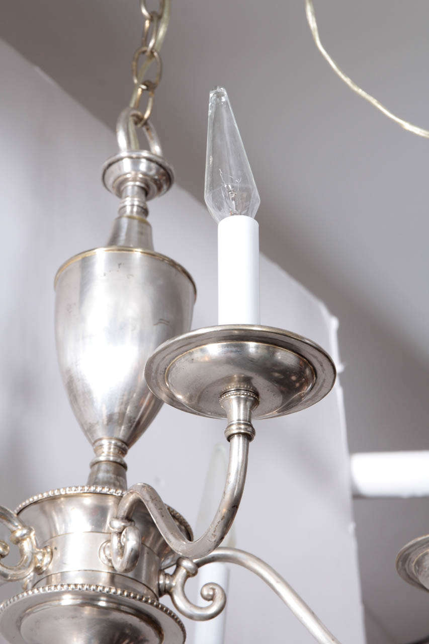 20th Century English Silver Plate Chandelier with Five Arms