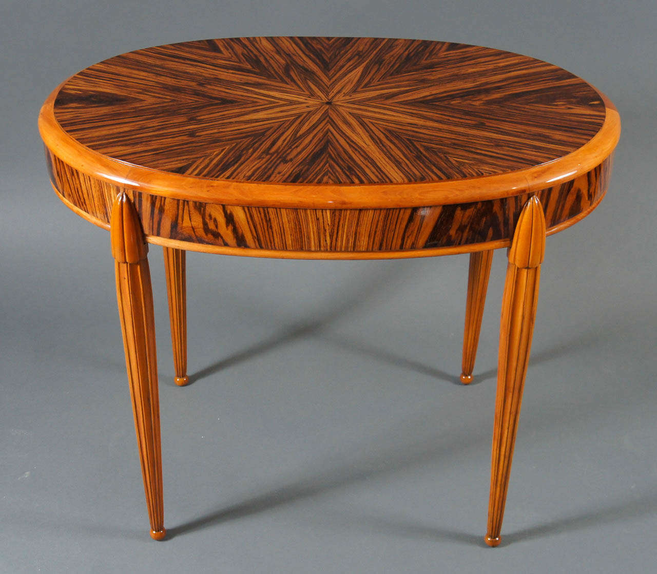 Art Deco Oval Macassar Wood Table
