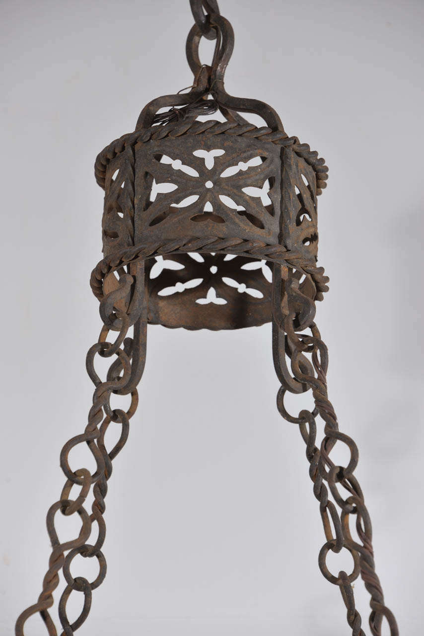 Spanish Round Antique Iron Chandelier