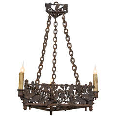French Iron 3 Light Chandelier