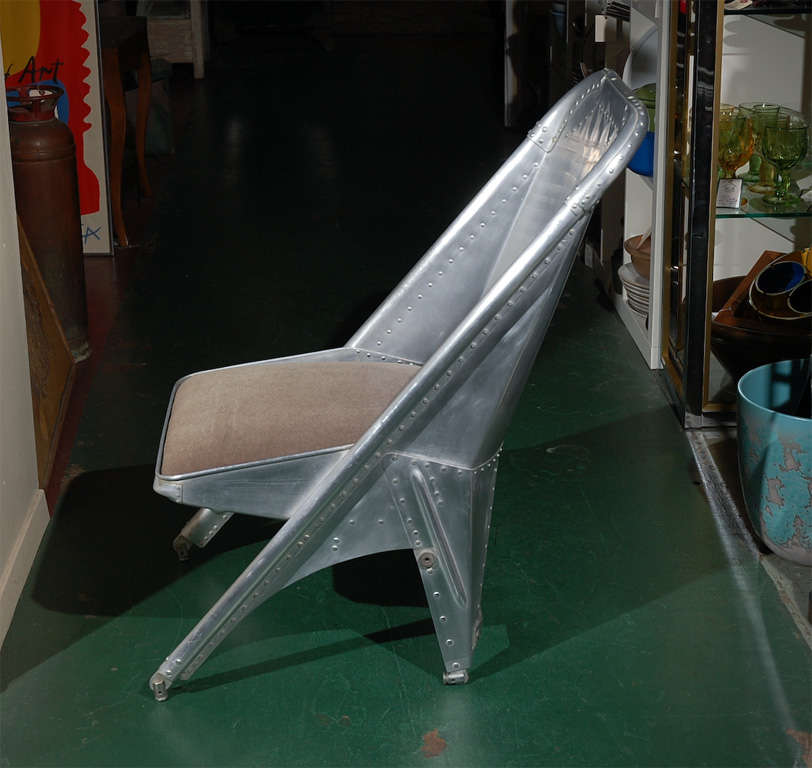 Mid-20th Century Vintage Aluminum Airplane Seat Chair