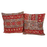 Pair Vintage Indian Kalamkari Printed Pillows