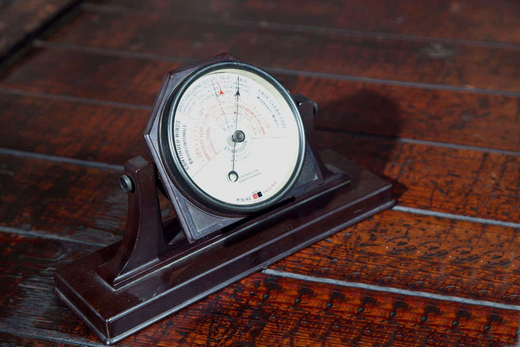 REDUCED from $900 --Rare & Unusual Storm Guide Desk Barometer in a Bakelite stand with a 4