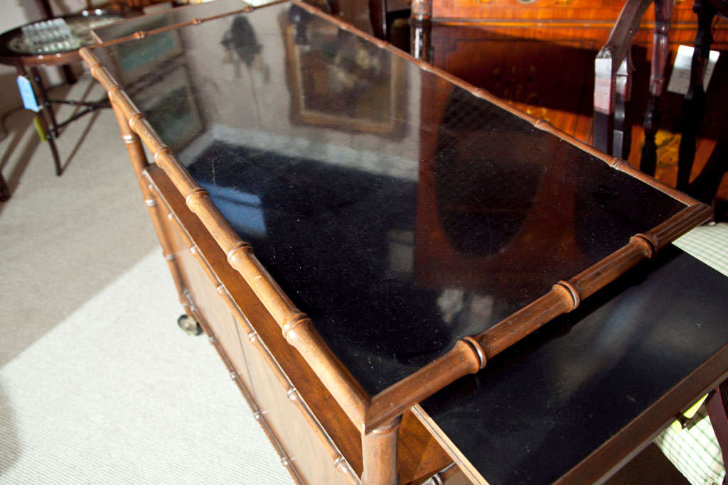 20th Century Baker Rolling Bar Faux Bamboo Motif