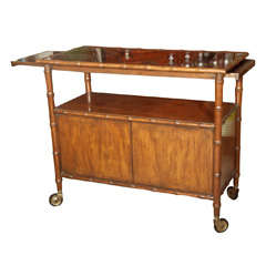Baker Rolling Bar Faux Bamboo Motif