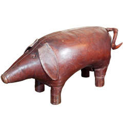Charming Leather Pig Stool