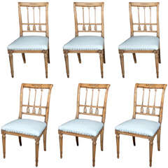 Set of Six Directoire Side Chairs