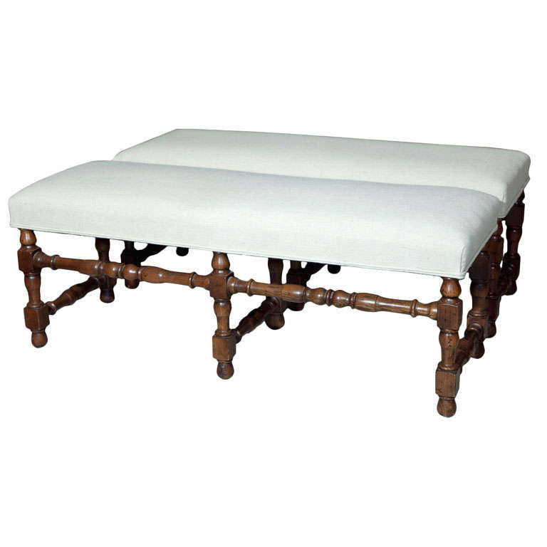 Turned Wooden Leg Long Bench