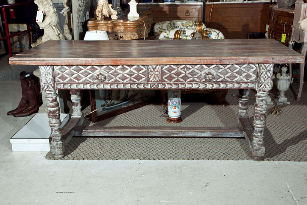 American Antique Limed Farm Table
