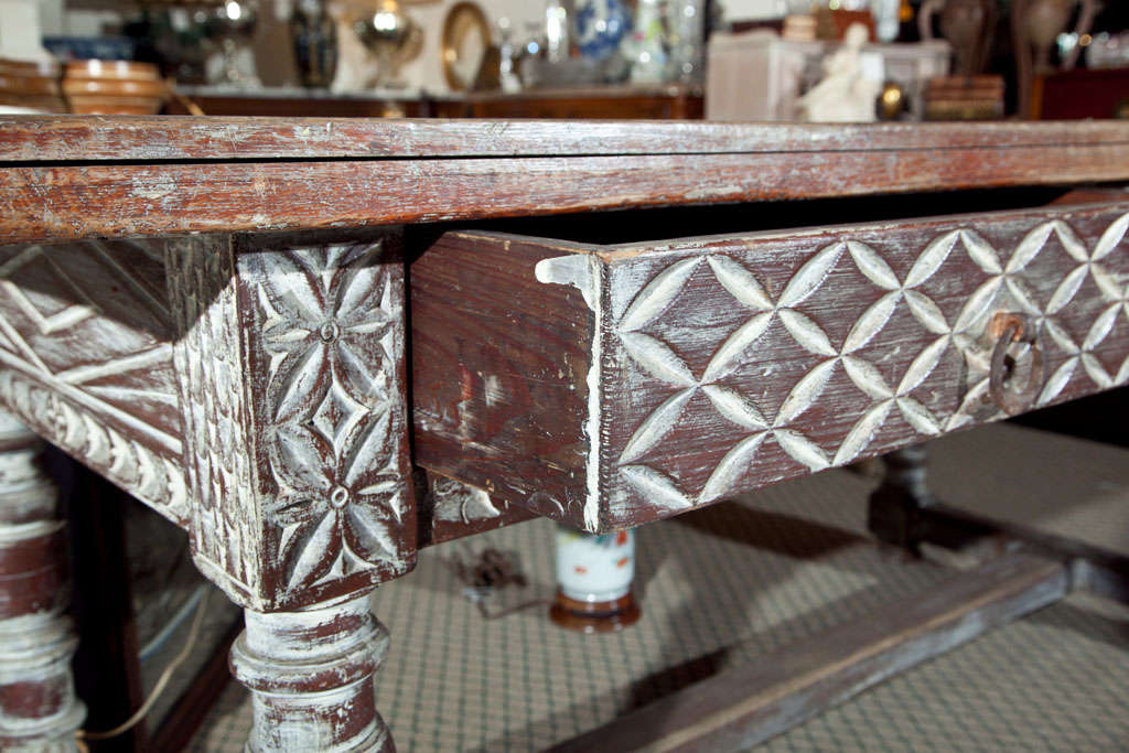 Antique Limed Farm Table 3