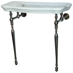 Extremely Rare J.L. Mott Table on Nickeled Brass Frame*