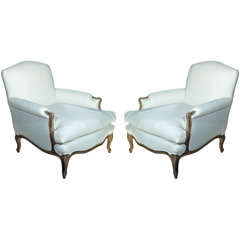 Pair French Louis XV Style Bergeres