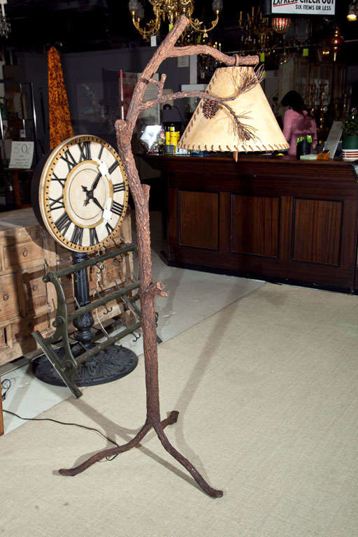 American Bronze patinated Arts and Crafts Floor Lamp Tree Form