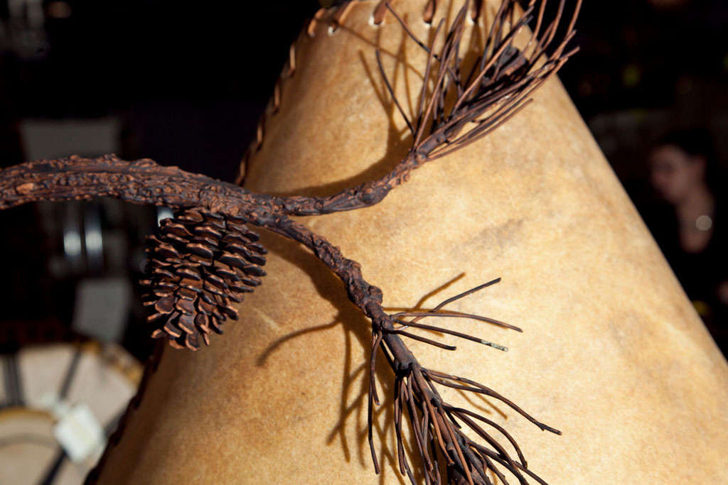 Bronze patinated Arts and Crafts Floor Lamp Tree Form 1