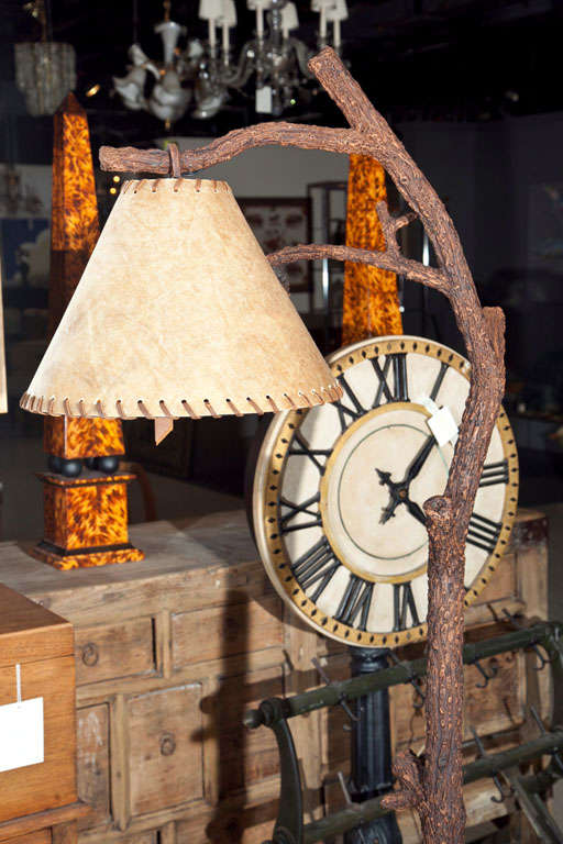 Bronze patinated Arts and Crafts Floor Lamp Tree Form 2