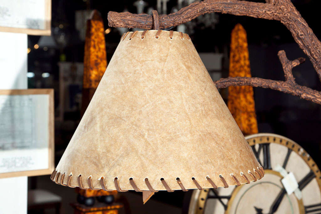 Bronze patinated Arts and Crafts Floor Lamp Tree Form 3