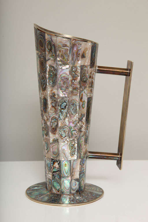 Abalone Inlaid Cocktail Pitcher
