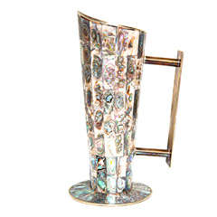 Abalone Inlaid Cocktail Pitcher