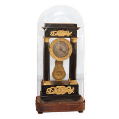 French Louis-Philippe Period Ebony Mantle Clock
