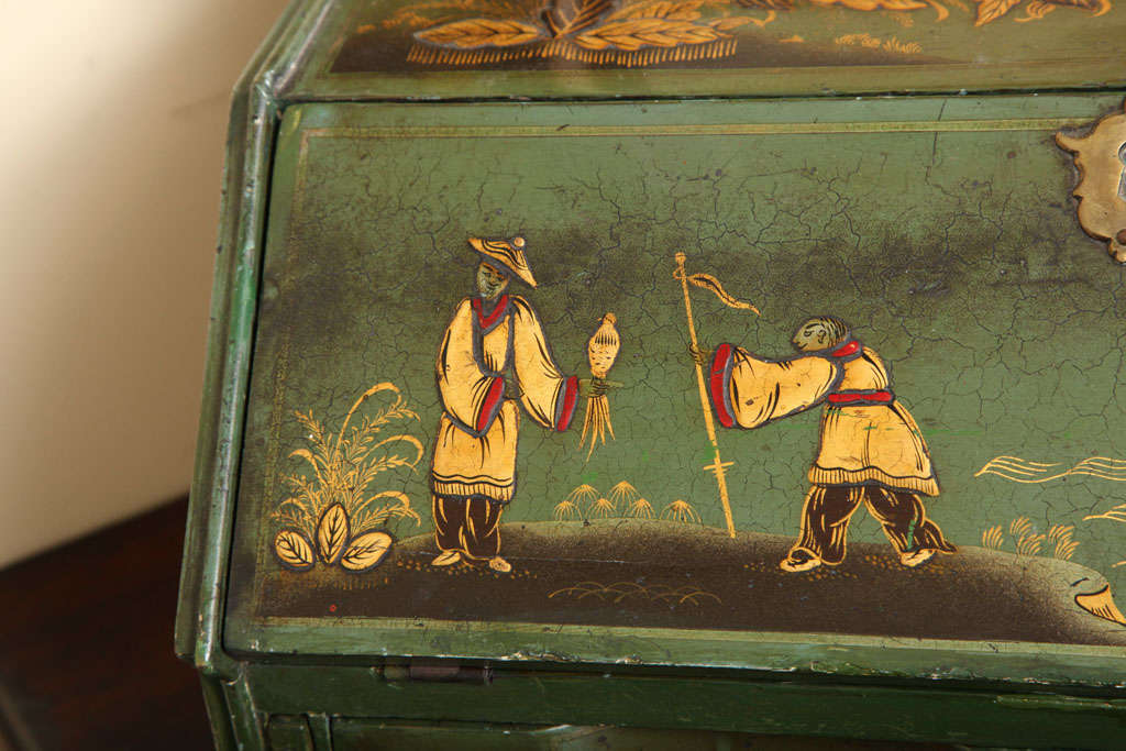 19th Century Green Chinoiserie Dressing Table Mirror