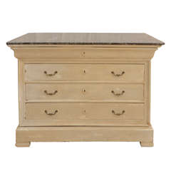 Fench Painted Mid 19th Cent. Marble Top Chest