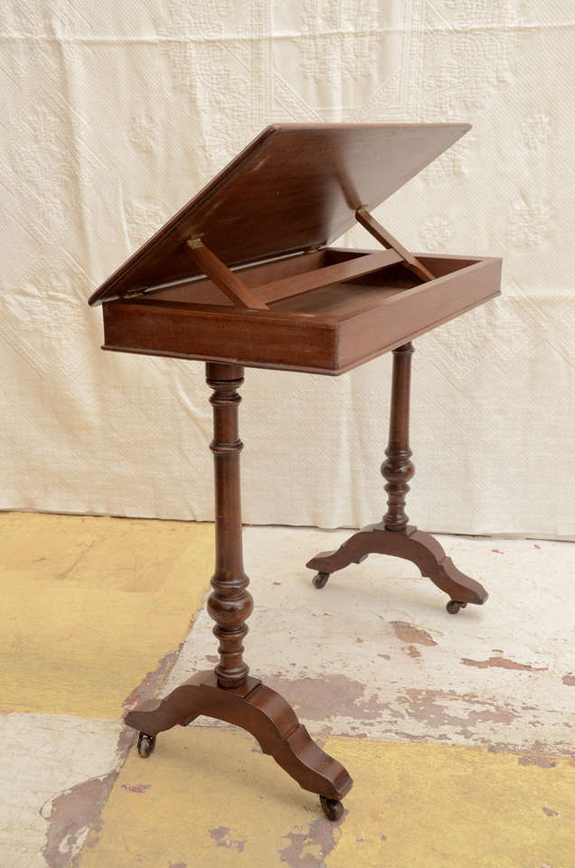 English Walnut Ratchet Top Reading Table 1