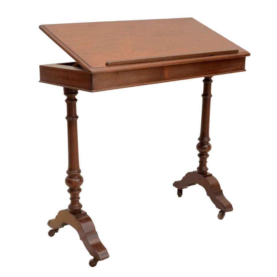 English Walnut Ratchet Top Reading Table
