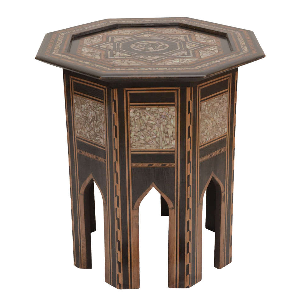 Syrian Late 19th Cent. Mother Of Pearl Low Octagonal Table